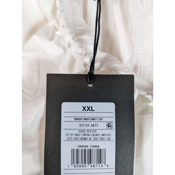 Who What Wear One Shoulder Blouse Ruffle Sleeveless White XXL Casual Pullover - Picture 6 of 9